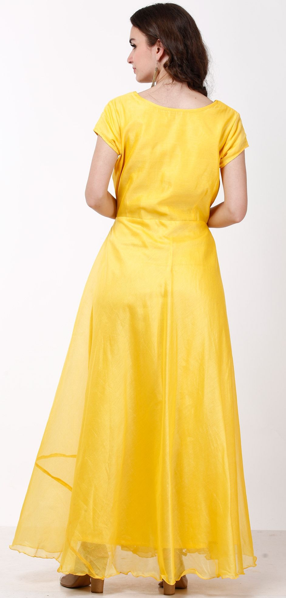 yellow silk gown